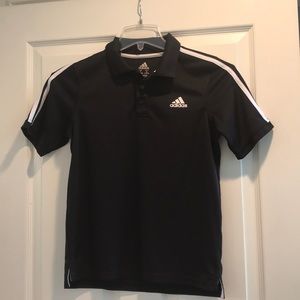 Boys black/white Adidas collared shirt